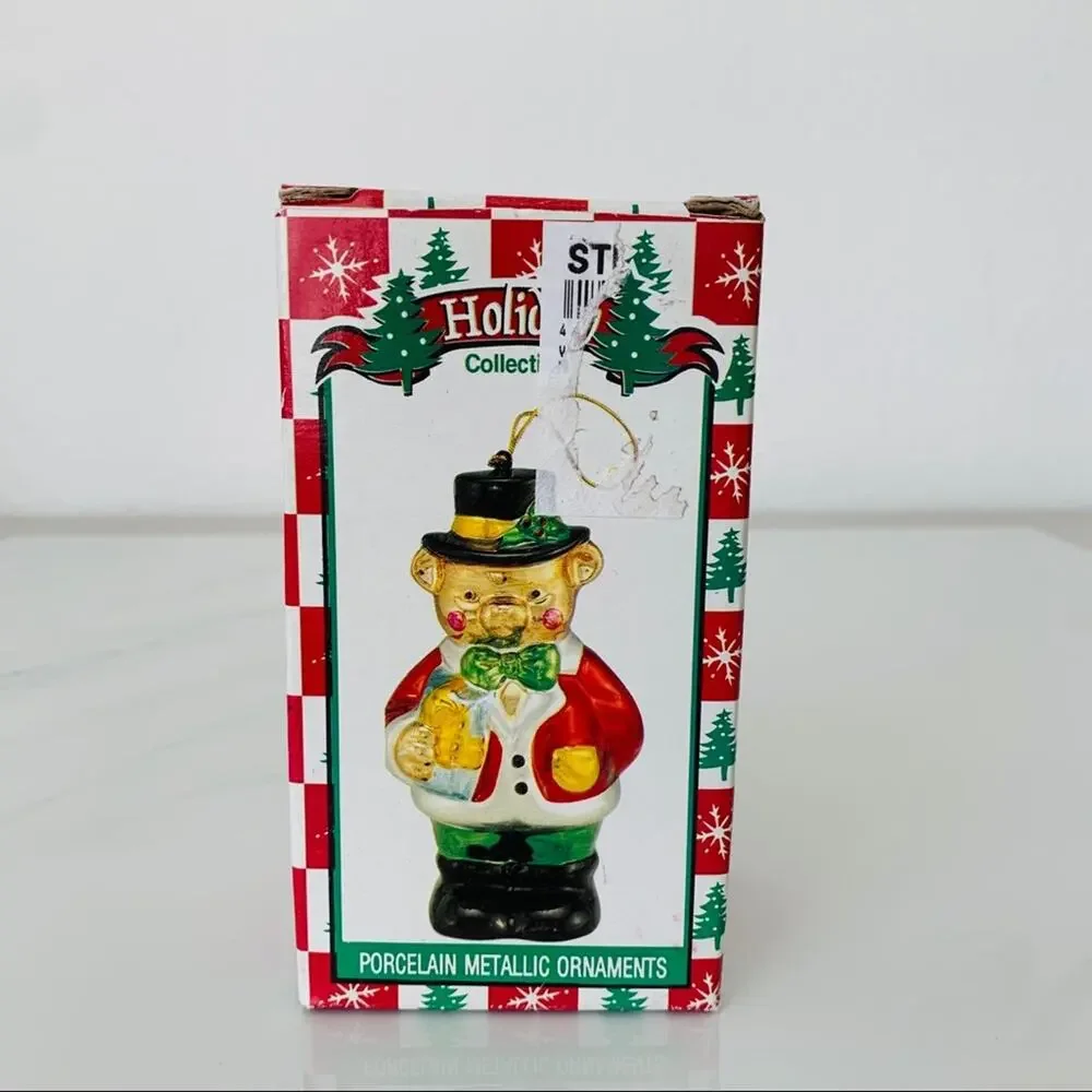 Vintage Metallic Bear Ornament Figurine by World Bazaar